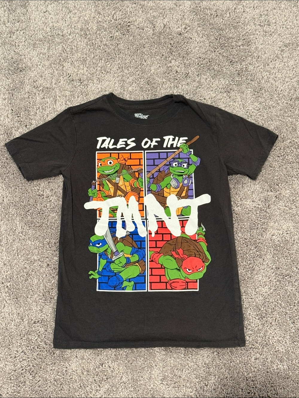 Nickelodeon Black TMNT 'Tales of the Taint' Graphic Tee with Multi-Color Print